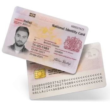فایل لایه باز آیدی کارت انگلیس (British ID card)